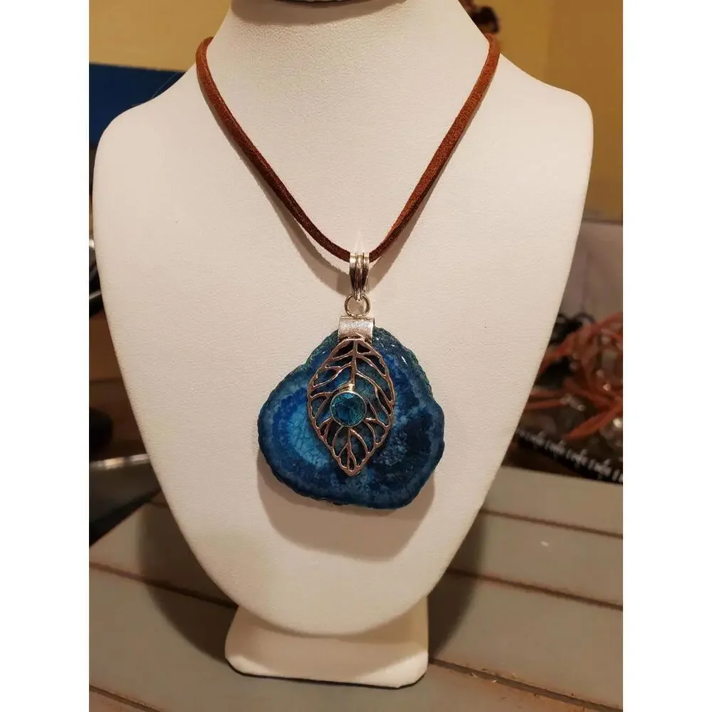 Blue solar quartz Necklace